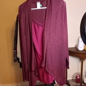 Faded Glory Women's Maroon Cardigan Set